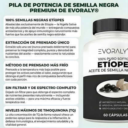 Evoraly Aceite Etíope - Fórmula con 4,64% de timoquinona